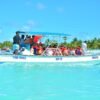 Speedboat tour Saona Island Speedboat full of guests on Saona Island excursion, Punta Cana